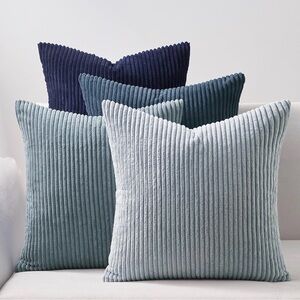 NWT Set-4 Throw Pillow Covers Dusty Blue Navy Gradient Series 18x18 Inch